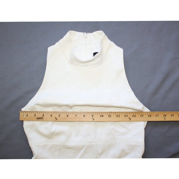 White House Black Market Head Turning Sheath White Mini Dress size 4 Career - Picture 2 of 11